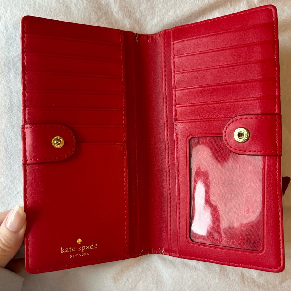Kate Spade Pink and Red Heart Wallet - Picture 3 of 7